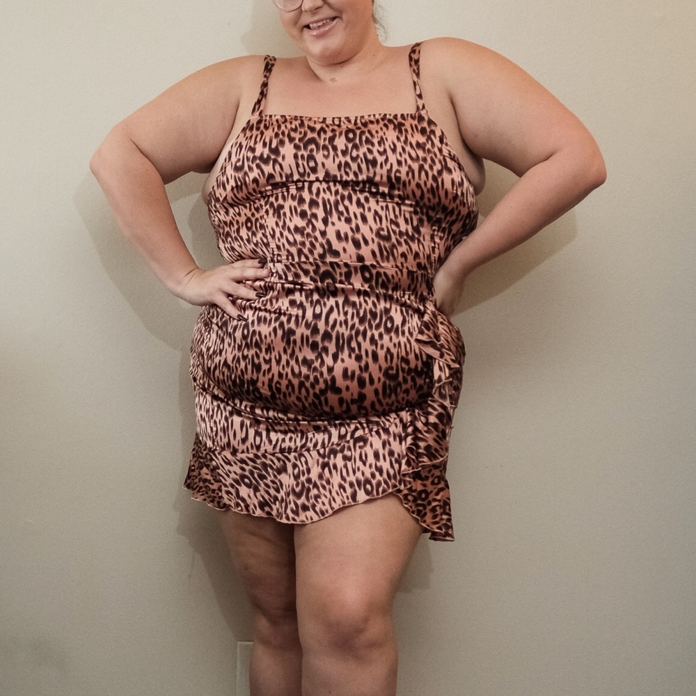 Leopard Ruffle Mini Dress